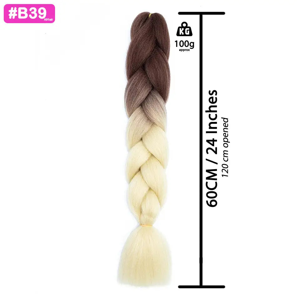 B39 - Jumbo Braiding Hair 24 Inch Ombre Brown/Blonde