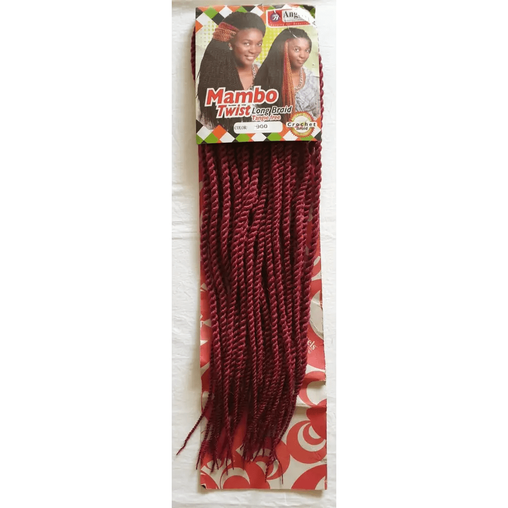 Mambo Twist Crochet Braids Long Colour No 900 - Maroon | Afrihair