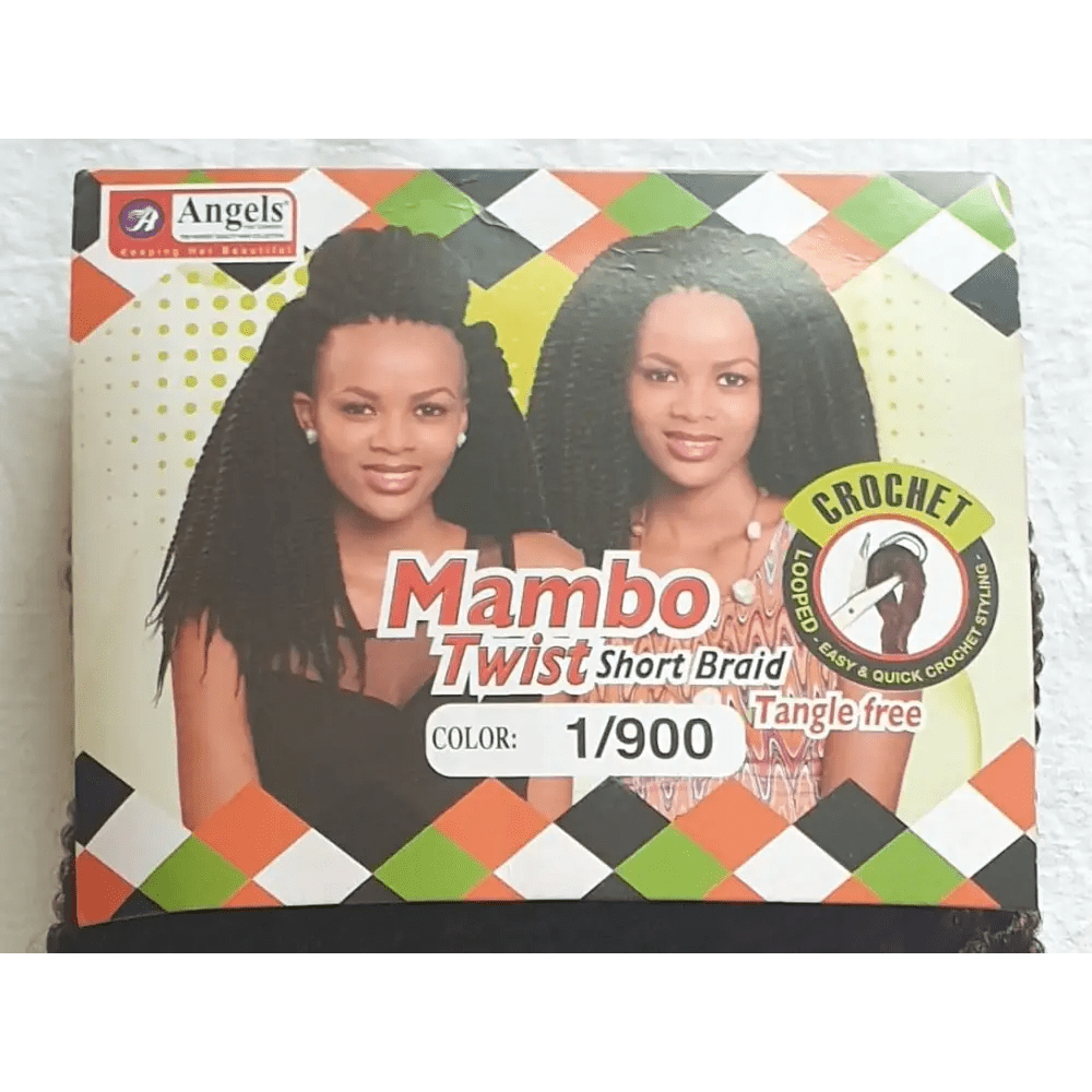 Mambo Twist Crochet Braids Short Colour No 1/900 - Black / Maroon | Afrihair