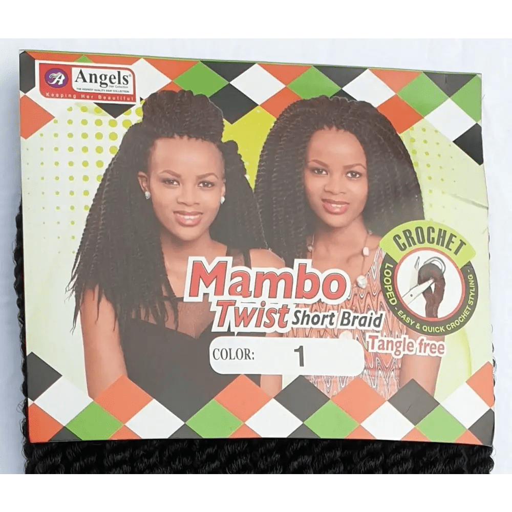 Mambo Twist Crochet Braids Short Colour No 1 - Black | Afrihair