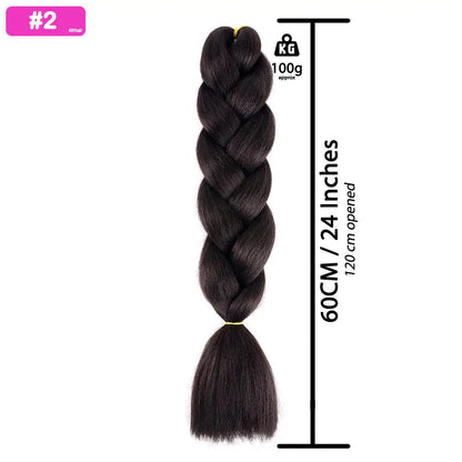 #2 - Jumbo Braiding Hair 24 Inch Darkest Brown - Afrihair