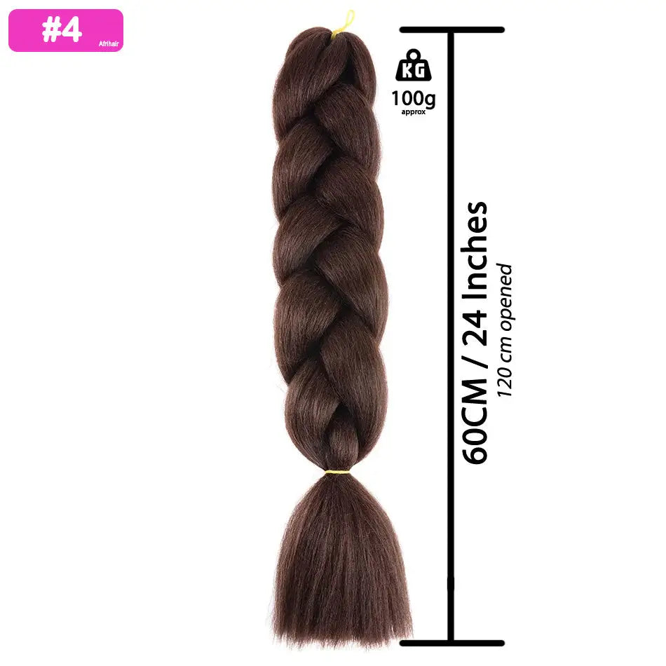 #4 - Jumbo Braiding Hair 24 Inch Dark Brown - Afrihair - 24