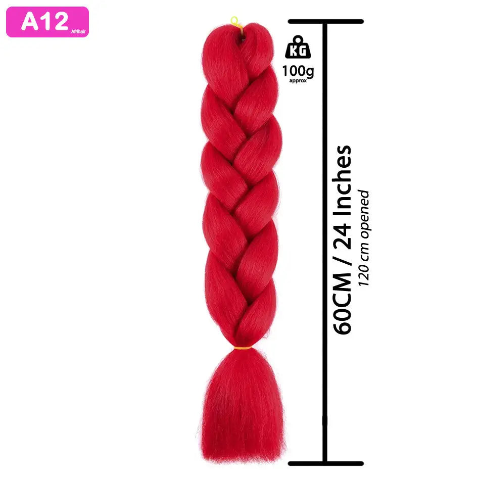 A12 - Jumbo Braiding Hair 24 Inch Red - Afrihair - 24 Inch