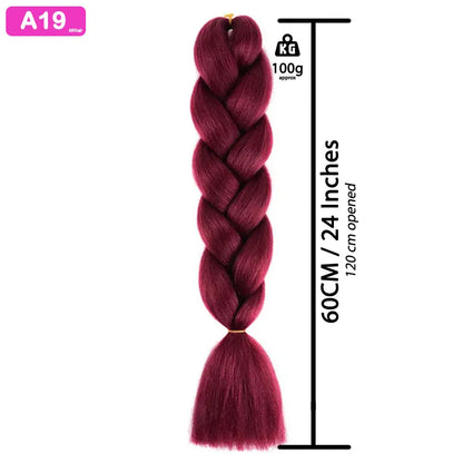 A19 - Jumbo Braiding Hair 24 Inch Maroon - Afrihair - 24