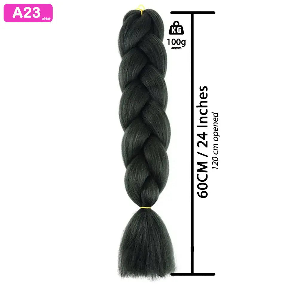 A23 - Jumbo Braiding Hair 24 Inch Dark Green - Afrihair