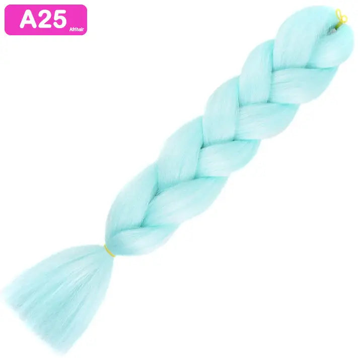 A25 - Jumbo Braiding Hair 24 Inch Soft Green/blue