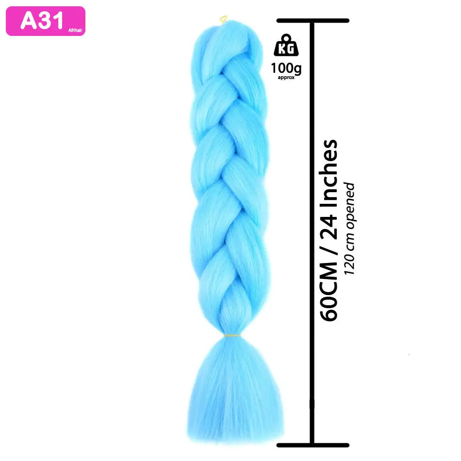 A31 - Jumbo Braiding Hair 24 Inch Light Blue - Afrihair