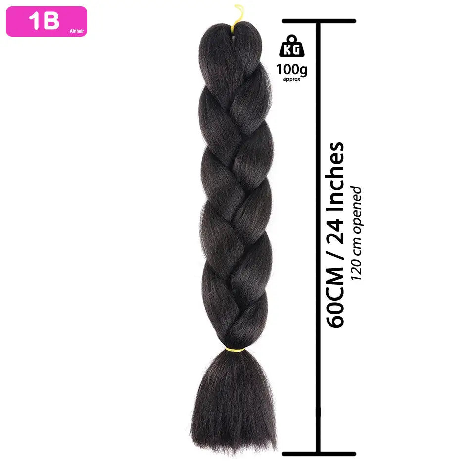 Afrihair Braid No A1b - Black - 24 Inch