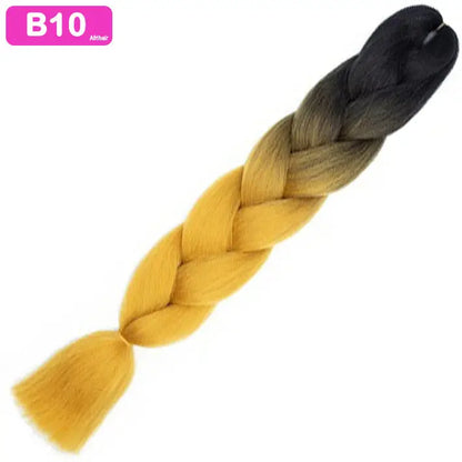 B10 - Jumbo Braiding Hair 24 Inch Ombre Black/Golden Yellow