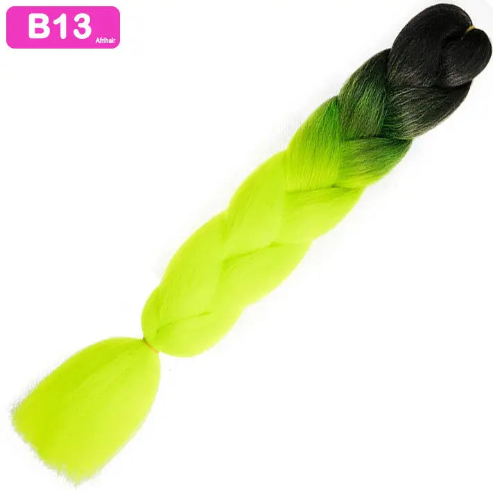 B13 - Jumbo Braiding Hair 24 Inch Ombre Black/Fluro Yellow