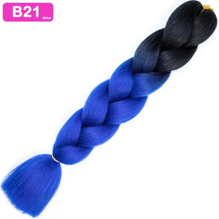 B21 - Jumbo Braiding Hair 24 Inch Ombre Black/Blue