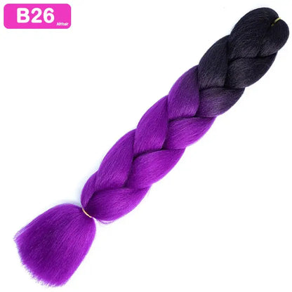 B26 - Jumbo Braiding Hair 24 Inch Ombre Black/Purple