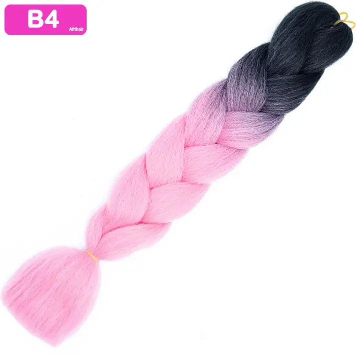 B4 - Jumbo Braiding Hair 24 Inch Ombre Black/Pink