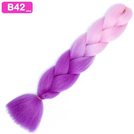 B42 - Jumbo Braiding Hair 24 Inch Ombre Pink/Purple