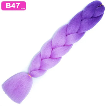 B47 - Jumbo Braiding Hair 24 Inch Ombre Purple/Light Purple