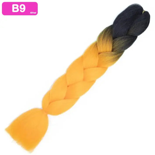 B9 - Jumbo Braiding Hair 24 Inch Ombre Black/Bright Orange