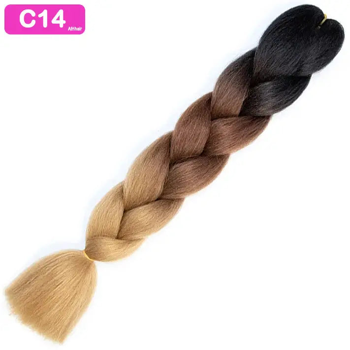 C14 - Jumbo Braiding Hair 24 Inch Ombre Black/Brown/Dark