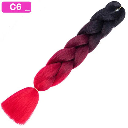 C6 - Jumbo Braiding Hair 24 Inch Ombre Black/Red/Red