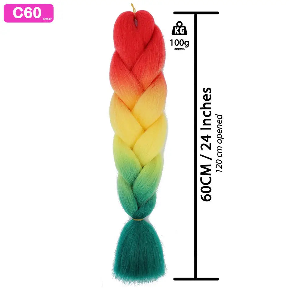 C60 - Jumbo Braiding Hair 24 Inch Rusta Ombre