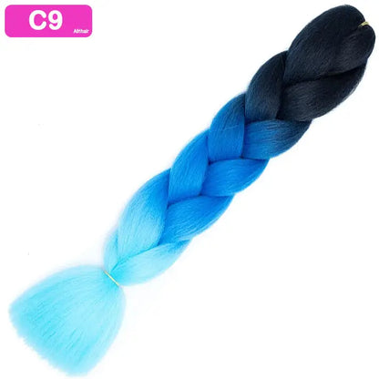 C9 - Jumbo Braiding Hair 24 Inch Ombre Black/Blue/Blue