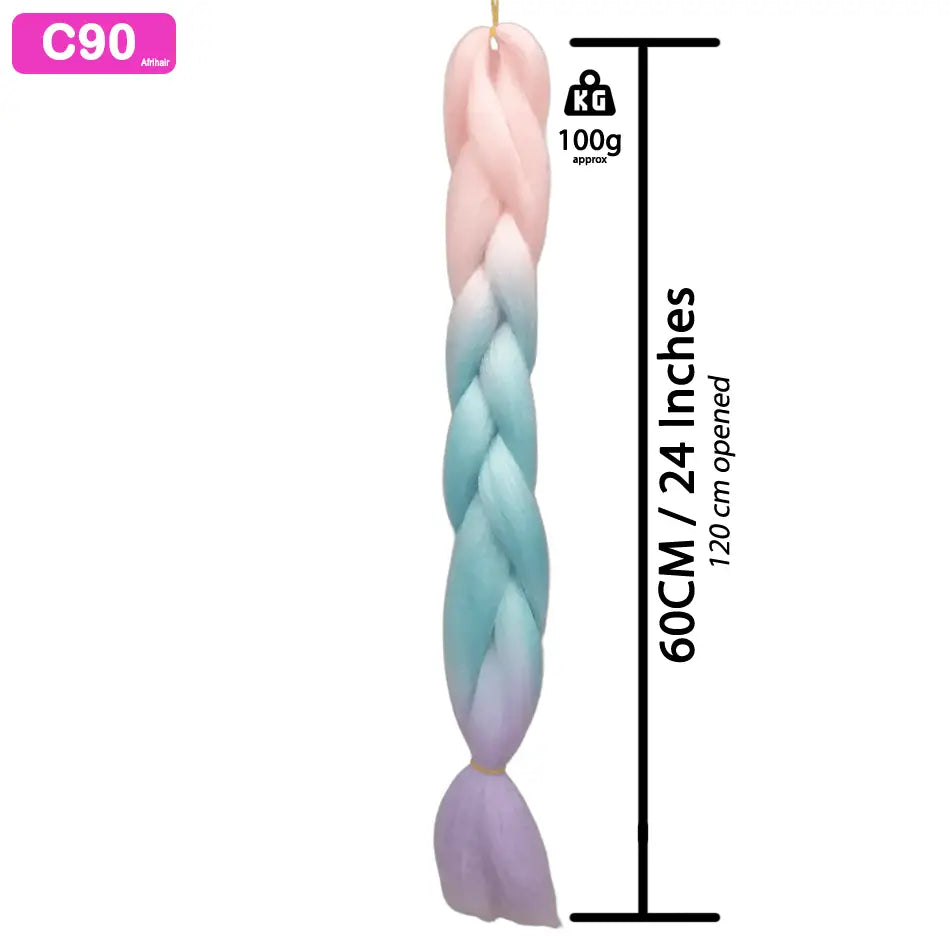 C90 - Jumbo Braiding Hair 24 Inch Ombre Soft Pink/Soft