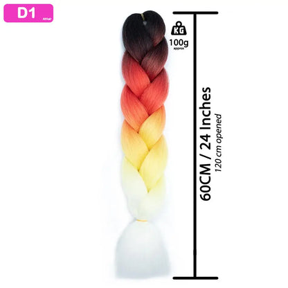 D1 - Jumbo Braiding Hair 24 Inch Ombre