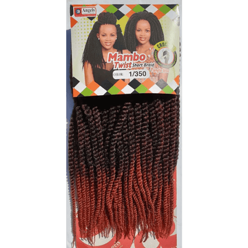 Mambo Twist Crochet Braids Short Colour No 1/350 - Black / Burnt Red | Afrihair
