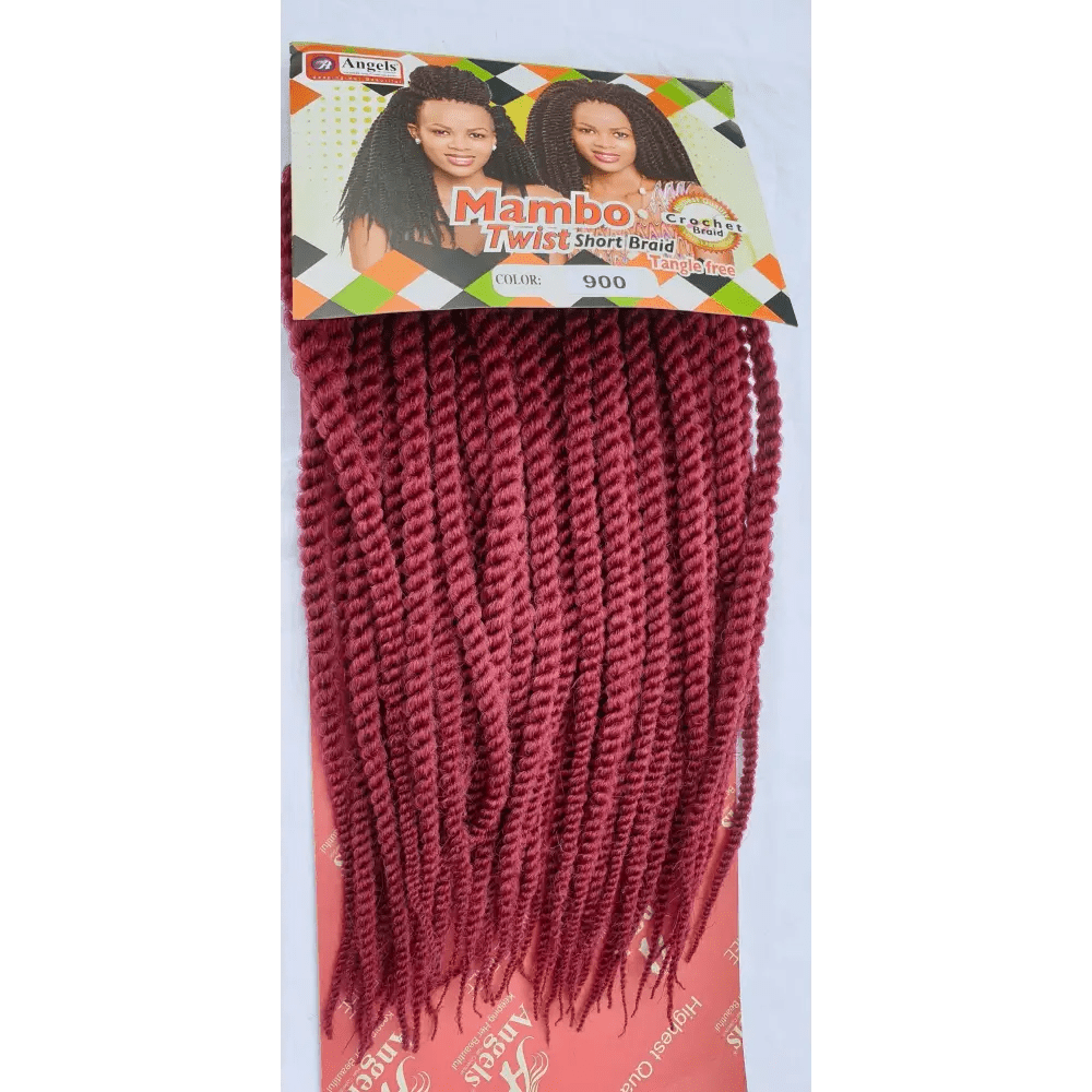 Mambo Twist Crochet Braids Short Colour No 900 - Maroon | Afrihair