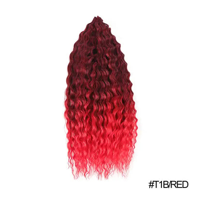 Ocean Wave / Boho Curls - T1B/Red - Hair Peices