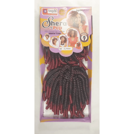 Shera Pop Colour 1/900 - Twist Crochet Hair Black/Maroon | Afrihair