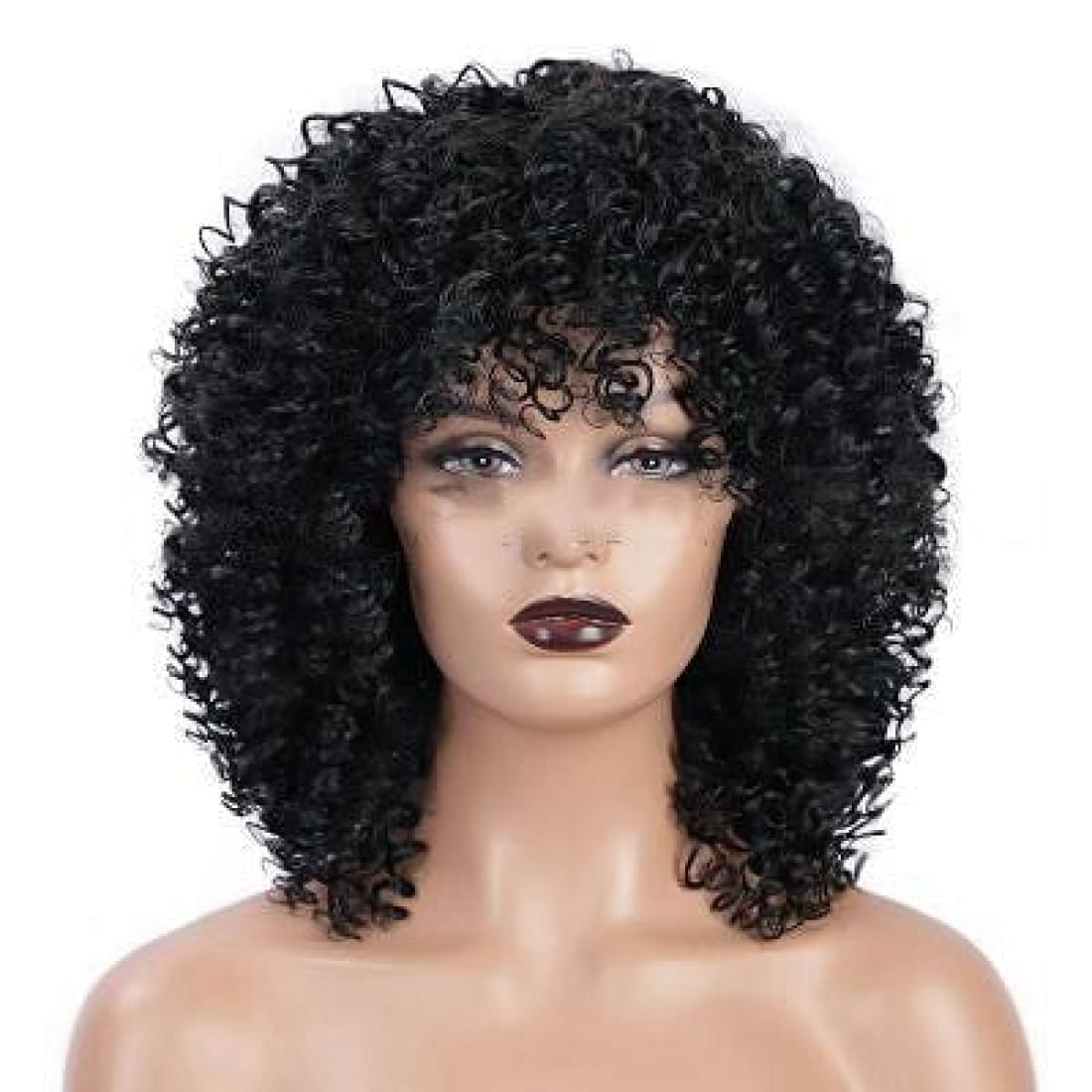 Kinky Curly Wig Synthetic Hair Short Wig - Synthetic Hair ->