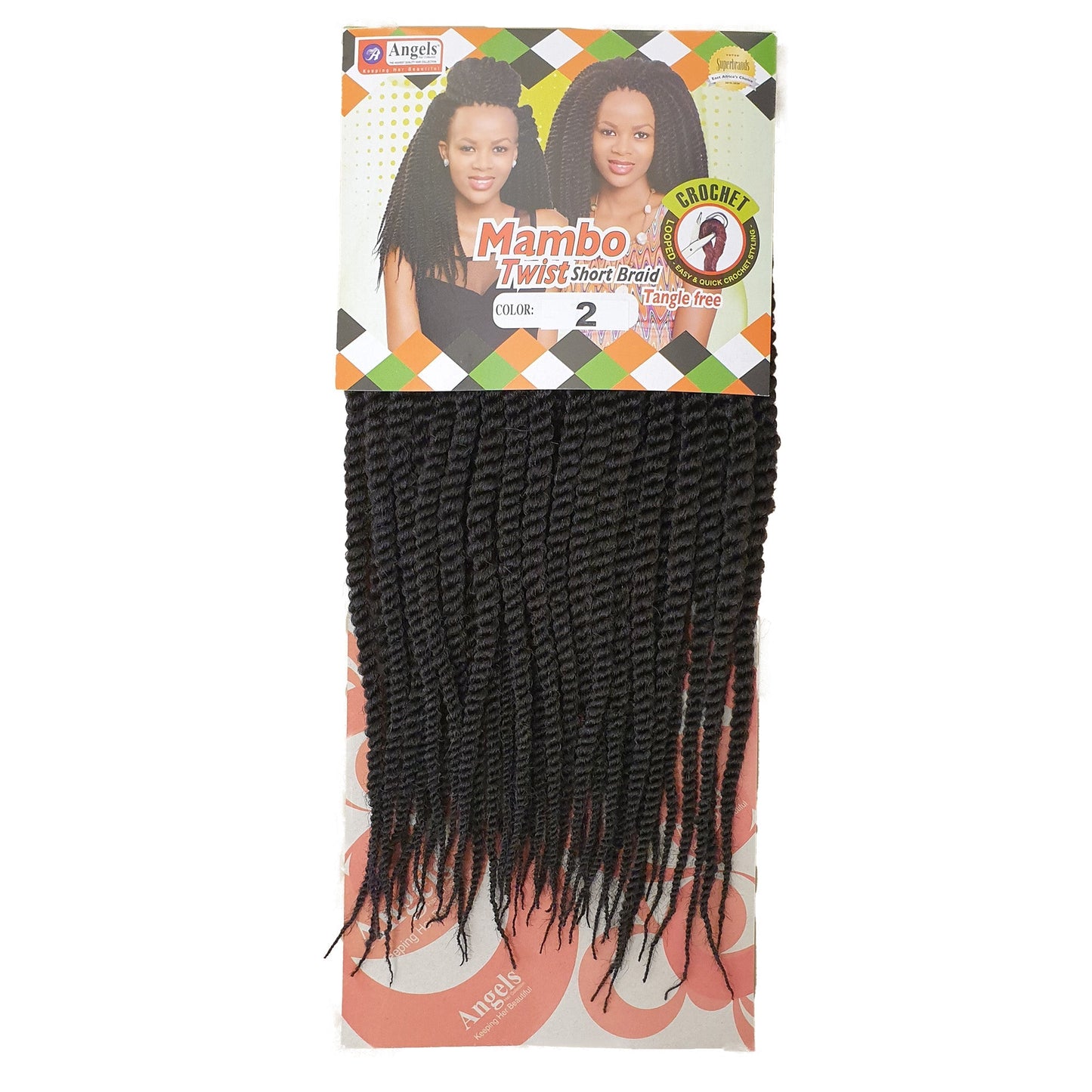 Mambo Twist Crochet Braids Short Colour No 2 - Crochet